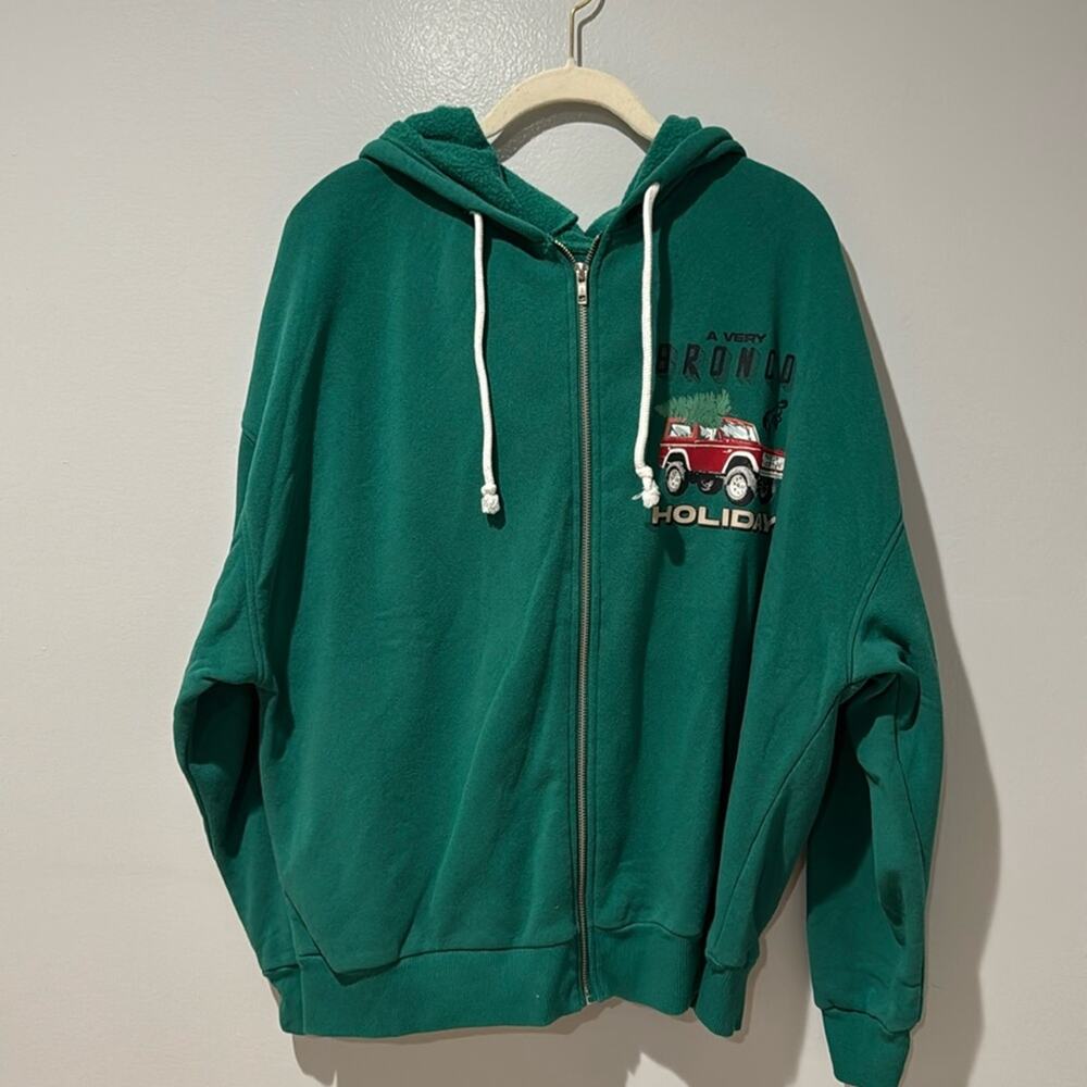 Ford Bronco Vintage Christmas Hoodie Car Club Holiday Red Truck